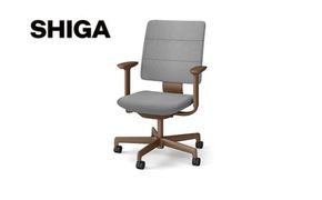 イトーキ SHIGA シガ 昇降脚 背トリプル ベースカラー:チェストナットブラウン / 座面カラー:グレーC（KJ-517SEM-F2C5F）キャスター5本脚 【アンクルムーブ・シンクロロッキング / アジャスタブル肘 / 抵抗付きウレタンキャスター】 日本製 ワークチェア オフィスチェア 柴田文江氏デザイン【EI183W】（滋賀県　近江八幡市）
