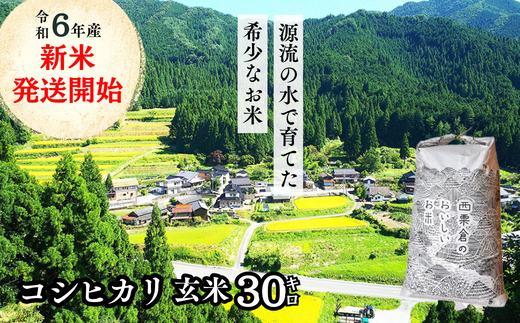 玄米 30kg 令和6年産 コシヒカリ 岡山 「おおがや米」生産組合 G-ad-ADCA