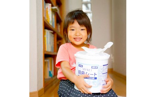 MYWET除菌シート 350枚 詰替6個セット アルコール ウェットティッシュ 車 車内 除菌 掃除 シート 厚手 除菌シート 詰め替え 大容量 ケース バケツタイプ 約10kg【三昭紙業株式会社】 [BQBF014]