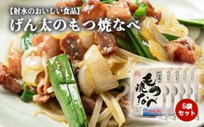 【射水市】【射水のおいしい食品】【豚もつ】げん太のもつ焼なべ5袋セット　※離島への配送不可