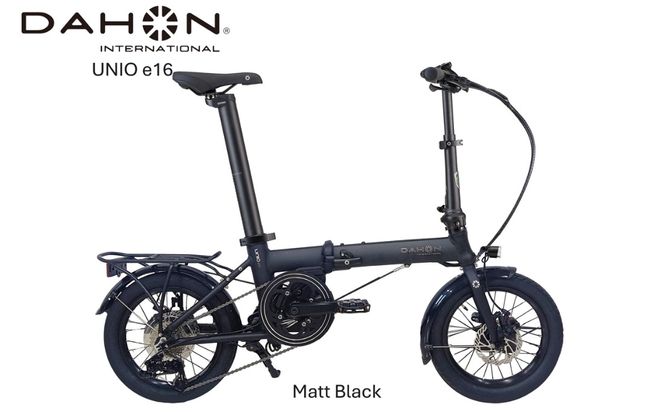 DAHON Unio e16 電動アシスト折りたたみ自転車 Matt Black 送料無料 全国配送離島含│e-bike 自転車 完成品 組み立て不要 通勤 通学 サイクリング 新生活 アウトドア 武田産業 三重県 四日市市 ふるさと納税