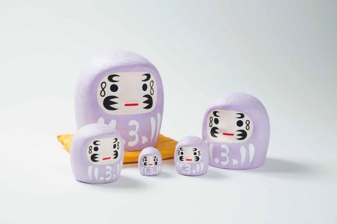 藤枝だるま 藤色マトリョーシカ だるま かわいい おしゃれ 手作りだるま 合格祈願 縁起 置物 サッカー 静岡県 藤枝市