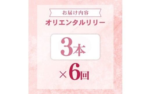 定期便6回 ユリ オリエンタルリリー 3本 花 切り花 プレゼント 贈り物 ギフト 誕生日 記念日 つぼみ 大輪 ピンク 白 香り 優雅 華麗 ブーケ フラワーアレンジメント 観賞用 インテリア 季節の花 高級感 花束 生花 福田園芸 オリエンタルハイブリッド 安芸市 高知県