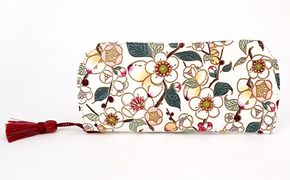 【文庫屋大関】メガネケース　梅花（メイホア）【皮革工芸品】 ファッション小物 民芸品 