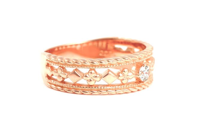 セブン クラブ ダイヤリング　0.07CT　R3987DI-R　ピンクゴールド【サイズ：7号～18号（0.5号刻み対応可）】　ダイヤモンド 指輪 リング ギフト プレゼント 贈り物 K18 PG