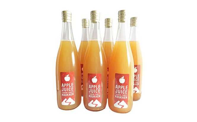 峠のふもと紅果園の完熟！リンゴジュース710ml×6本セット 飲料類 果汁飲料 りんご 林檎 ジュース [峠のふもと紅果園]