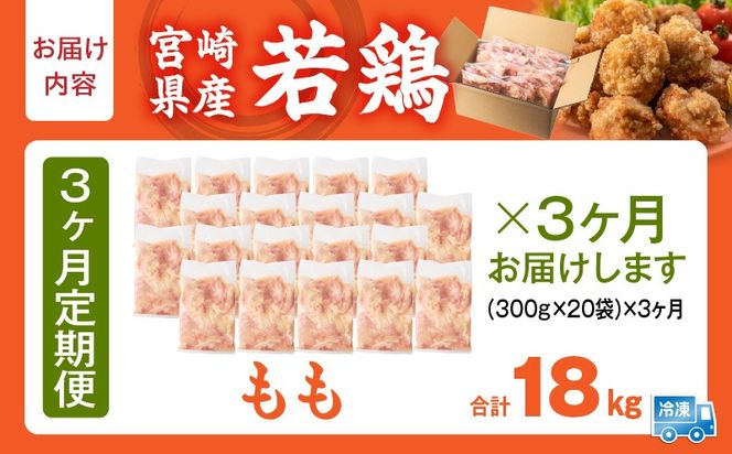 宮崎県産 若鶏切身もも肉 6kg（300g×20袋）【3か月定期便】_b0798_it_x2
