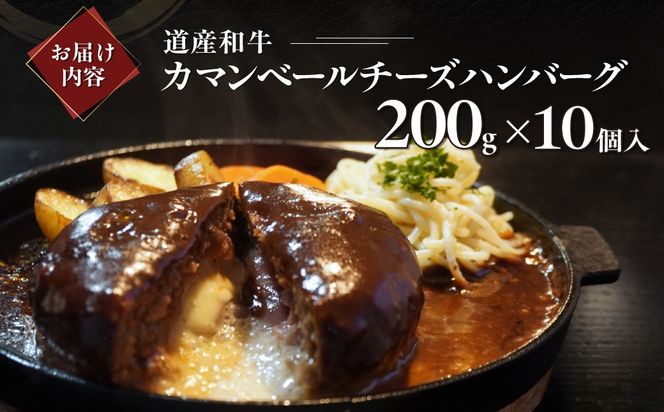 道産和牛カマンベールチーズハンバーグ（200g）10個入り MROA050