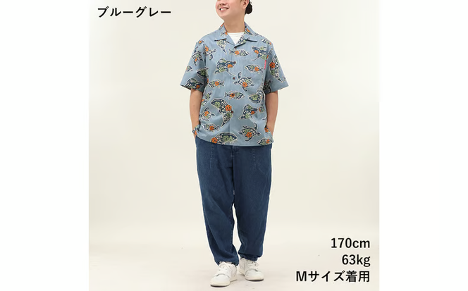 【かりゆしウェア】メンズ ちゅらさんジンベエザメ(Sサイズ～3Lサイズ）