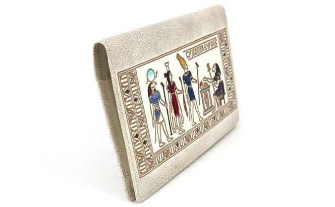 【文庫屋大関】パーソナルホルダー　エジプトNo.3【皮革工芸品】 雑貨 日用品 ブックカバー パスポートケース 貴重品入れ マルチケース シンプル 和風 革小物 