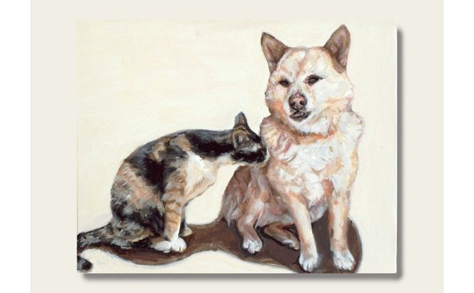 油絵で大切なペットを描きます（53×46cm・背景無地）