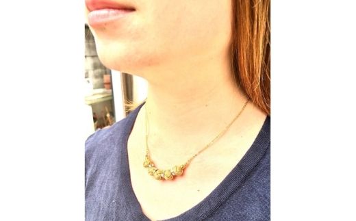 組紐ネックレスミニ小田巻5個金【hrkz0022-1】