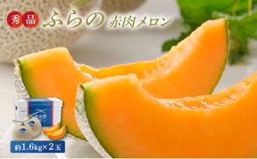 【2026年8月発送】JAふらの 赤肉メロン 2玉 計3.2kg 富良野市 メロン フルーツ 果物