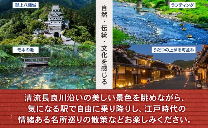 長良川鉄道全線1日フリー乗車証 体験 チケット フリーパス ローカル鉄道 記念品 想い出 台紙付き 限定 ゆるキャラ うだつくん 車窓 風景 絶景 名所巡り 電車 列車 観光 長良川鉄道 長良川 景色 散策 趣味 旅 観光 岐阜県 美濃市