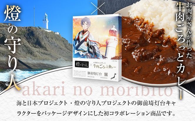 【訳あり】【数量限定】燈の守り人×お肉屋さんが作った牛肉ごろっとカレー 180g×5【限定版セット】 222232_DB001
