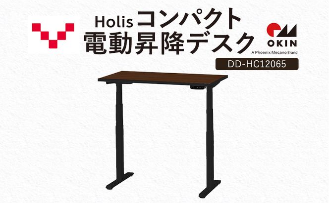 Holis コンパクト電動昇降デスク DD-HC12065-DB 机 デスク リモートワーク 在宅 テレワーク パソコンデスク 電動 昇降 ワークデスク 収納 書斎 静岡 袋井市