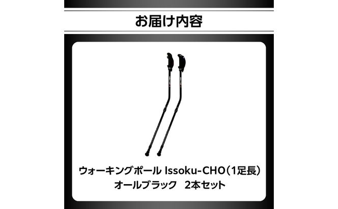 【R17014】ウォーキング Issoku-CHO（1足長） オールブラック 2本セット