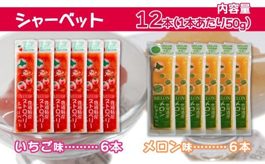 北海道 豊浦町 いちご・メロンのシャーベット 6本×2種 【 ふるさと納税 人気 おすすめ ランキング 果物 メロン めろん 果物 いちごイチゴ 苺 国産いちご イチゴシャーベット メロンシャーベット 食べ比べ おいしい 美味しい 甘い 送料無料 】TYUN014