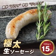 生ポークソーセージ　100g×15本入 ソーセージ