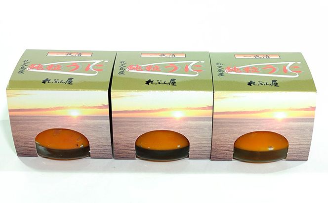 北海道 礼文島産 甘塩仕上げ 一夜漬け 純粒うに (エゾバフンウニ) 20g×3本［合同会社れぶん屋］【 うに ウニ 雲丹 粒うに 一夜漬け エゾバフンウニ 熟成 珍味 おつまみ ご飯のお供 少量 食べきり 】