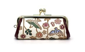 【文庫屋大関】印鑑ケース 枝垂れ花鳥【皮革工芸品】 革製品 工芸品 民芸品 牛革 小物入れ お祝い ギフト プレゼント 墨田区 東京都