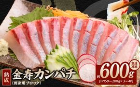 熟成金寿カンパチ刺身用ブロック600ｇ（急速凍結） N015-YA591