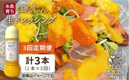 【全3回定期便】糸島 そだち の にんじん 生 ドレッシング （ 285ml × 1本 ）《糸島》 【農香美人】 [AAG048] ドレッシング ボトル 栽培期間中 農薬不使用 野菜 にんじん 糸島 定期便