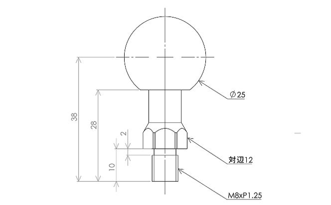 ナビステー用φ25ボールM8xP1.25 N-F8-B25 雑貨 日用品