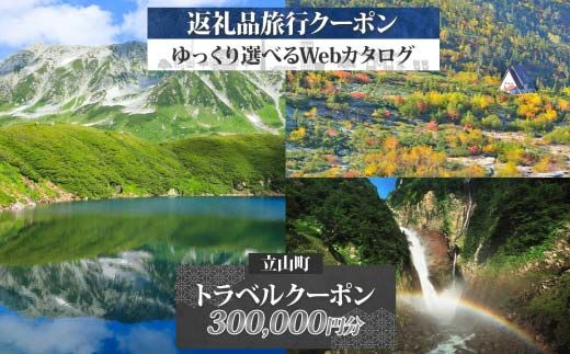 富山県 立山町 旅行クーポン 300,000 円分 キャンプ 体験 登山 観光 旅行 ホテル 旅館 老舗 高級 トラベル チケット 家族 カップル 宿泊 予約 おすすめ 父の日 母の日 旅行券 宿泊券 F6T-965