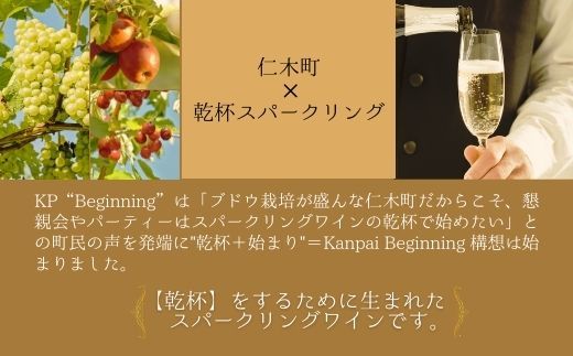 【北海道産ワイン】 限定スパークリングワイン KP”Beginning" 750ml×2本 仁木町産ナイアガラ100%使用 ワイン 白 辛口 スパークリング お酒 シャンパン 