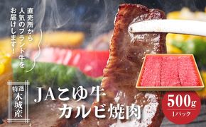 JAこゆ牛 特選木城産 カルビ500g 焼肉用 K56_0006