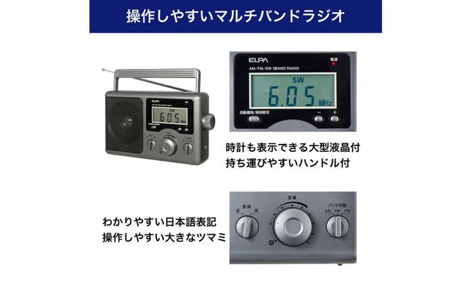 短波液晶ポータブルラジオ　ER-H300TL 272183_AZ172