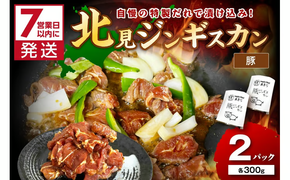 《7営業日以内に発送》豚ジンギスカン 300g×2パック ( 焼肉 ホルモン 肉 にく 豚 )【205-0006】