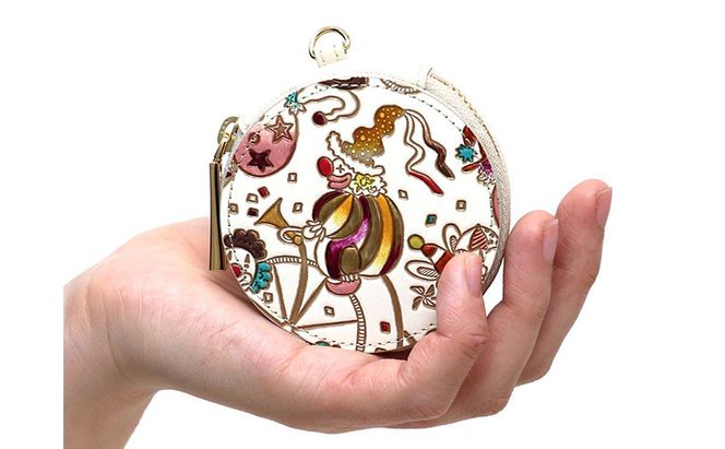 【文庫屋大関】マカロンポーチ ピエロ＜マチネ＞【皮革工芸品】 ポーチ ミニポーチ 小物入れ アクセサリー入れ イヤホン入れ 収納 保管ケース 手のひらサイズ  本革 革 皮革 工芸品 工芸 雑貨 ギフト プレゼント 日本製 東京