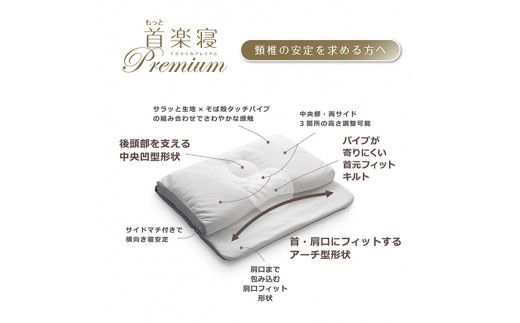 【nishikawa/西川】[医師がすすめる健康枕]もっと首楽寝プレミアム/高め【P317W】（滋賀県　近江八幡市）