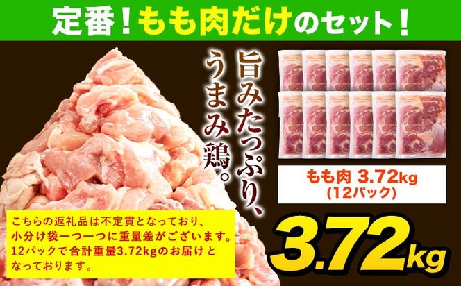 うまかチキン 全パックもも肉セット(計1種類) 合計3.72kg《30日以内に出荷予定(土日祝除く)》ふるさと納税 肉 とり とり肉 鳥もも肉 小分けバック 鳥 とりもも 冷凍 定期 大容量 もも肉 数量限定 簡易包装 鶏肉 鶏もも---hkw_lcl_582_12p---