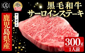 鹿児島県産黒毛和牛厚切りサーロインステーキ(1人前300g/300g×1枚) b6-026