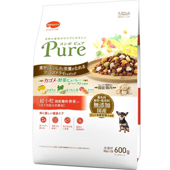 コンボ ピュア ドッグ 超小粒 600g ｘ12(ケース単位) ドッグフード