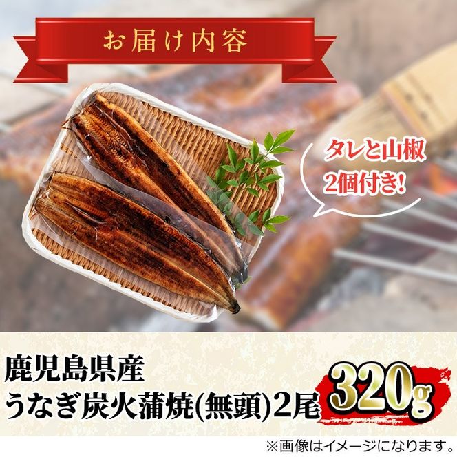 【0174319a】東串良町のうなぎ炭火蒲焼(無頭)(2尾・計約320g・タレ、山椒付) うなぎ 高級 ウナギ 鰻 国産 蒲焼 蒲焼き たれ 鹿児島 ふるさと 人気【アクアおおすみ】