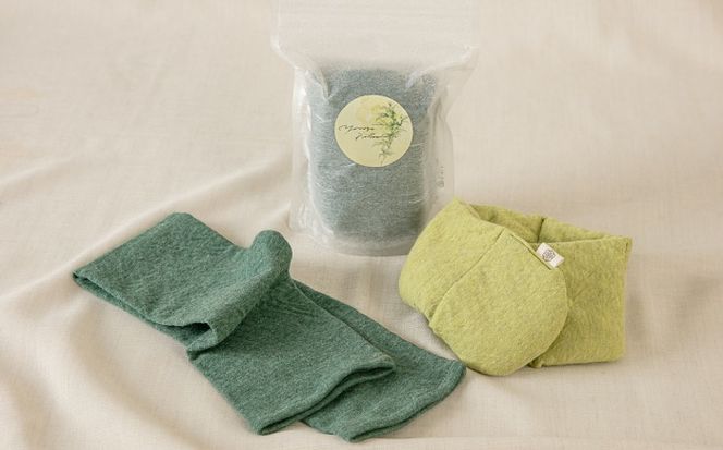 8種の植物の蒸気で温める よもぎピロー/カバーセット（有機小豆玄米よもぎカイロ) 糸島市 / - suu - / 枕 ピロー ネックピロー よもぎ[ADQ011]