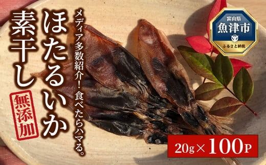 ホタルイカ素干2kg（20g×100袋）：浜浦水産シェアセット　※北海道、沖縄、離島への配送不可