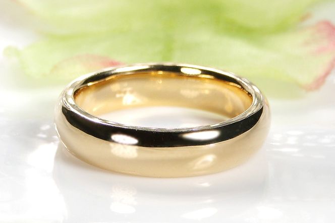 K18YG 地金 無垢 リング 幅4ｍｍ 厚み 2mm CSR0410 SWAV072