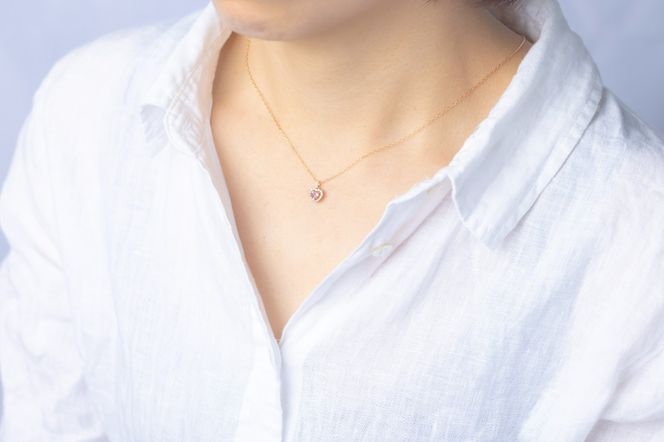ダイヤモンド ネックレス ピンクハート K18PG 中石0.2ct サイド0.08ct ピンクトルマリン ダイヤモンド ハート K18 ピンクゴールド ジュエリー ダイヤ 18金 山梨 H-1910 SWCI015