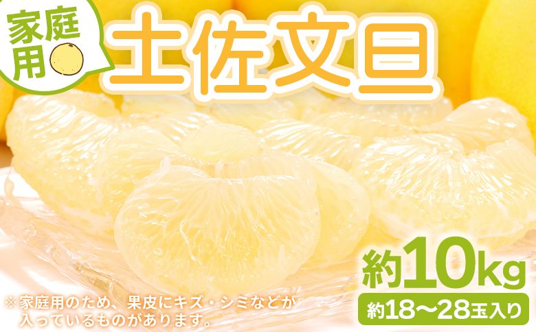 文旦 土佐文旦 家庭用 10kg 大小混合(L〜3L) 約18〜28玉入り yk-0070