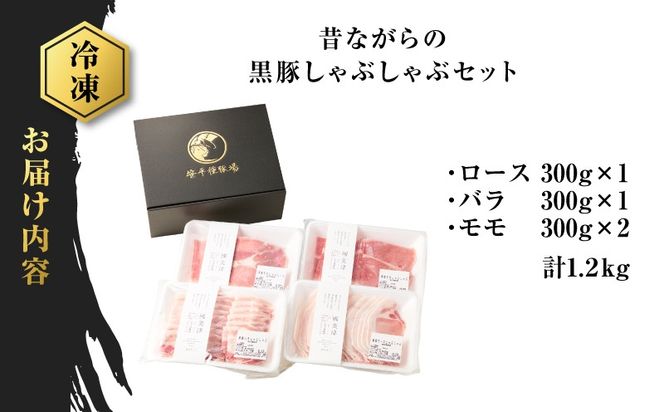 昔ながらの黒豚しゃぶしゃぶセット1.2kg＜ロース、バラ、モモ＞　K125-005