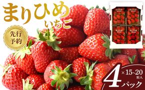 先行予約 まりひめいちご 15～20粒入×4パック 食べやすいひと口サイズ こだわり 農家厳選 ［KG32］ 303446_XM90032