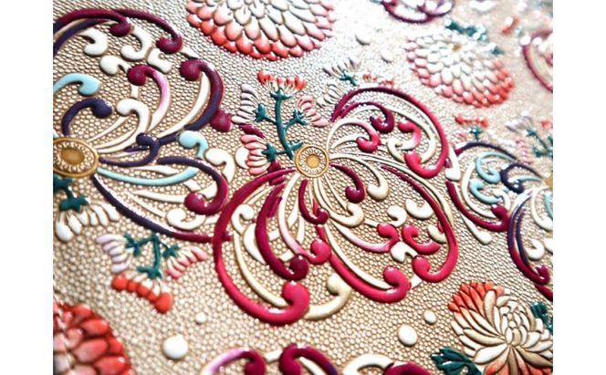 ケース パーソナルホルダー 乱菊 赤紫 文庫屋大関 ポーチ 通帳ケース 通帳入れ カードケース パスケース 通帳 収納 保管ケース 本革 革 皮革 工芸品 工芸 雑貨 和柄 和 日本製 東京