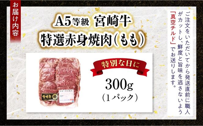 【新鮮チルド】宮崎牛特選 赤身焼肉 合計300g（1パック）