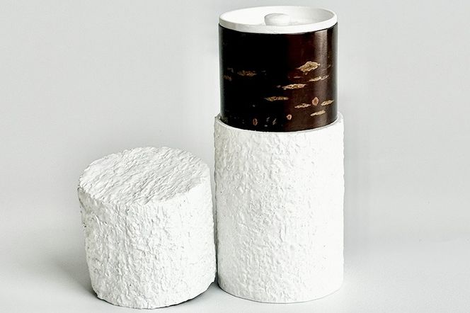 角館樺細工《冨岡商店》茶筒 マットバーク ホワイト スリム L 角館工芸協同組合|02_kdk-0j0001c