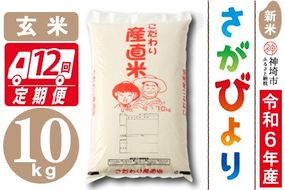 【令和6年産 新米】さがびより 玄米 10kg【12ケ月定期便】【米 お米 コメ 玄米 10kg×12 おいしい ランキング 人気 国産 ブランド 地元農家】(H061357)